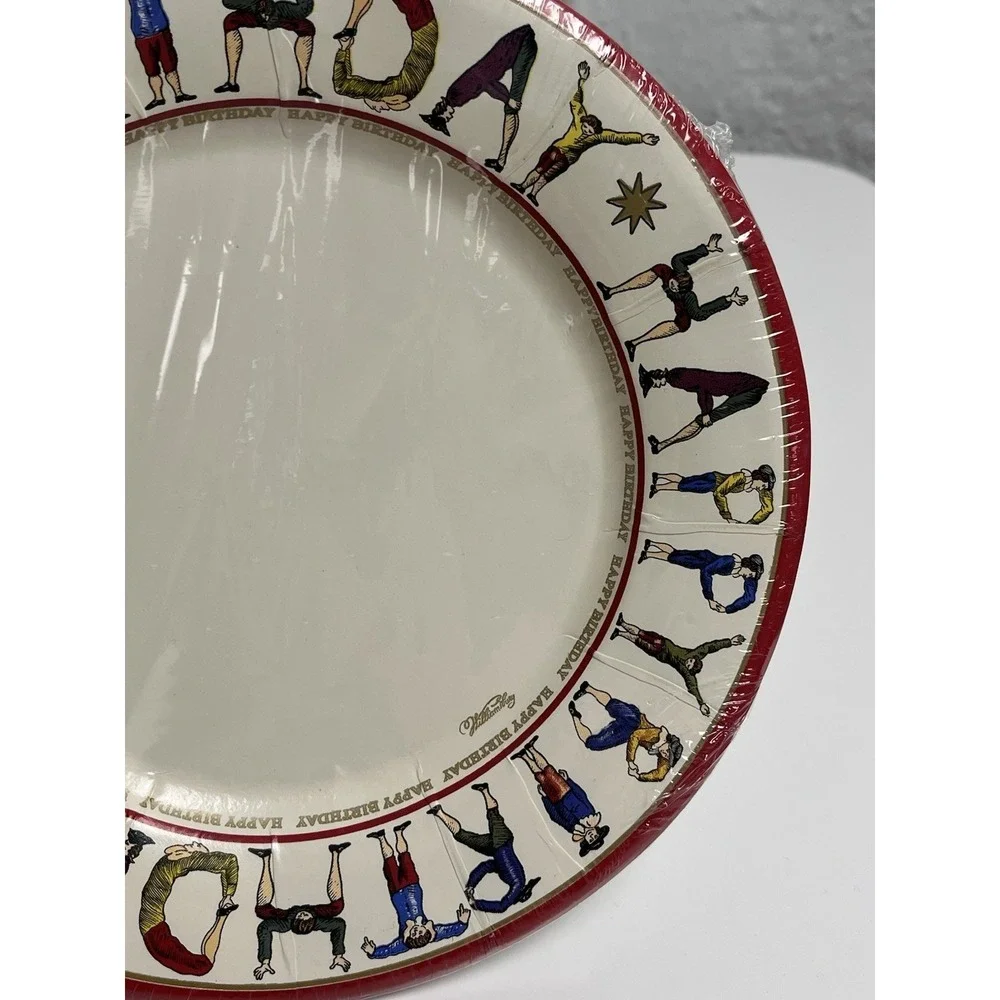 Williamsburg Caspari Round Paper Salad Plates Happy Birthday Hotch Potch Sealed